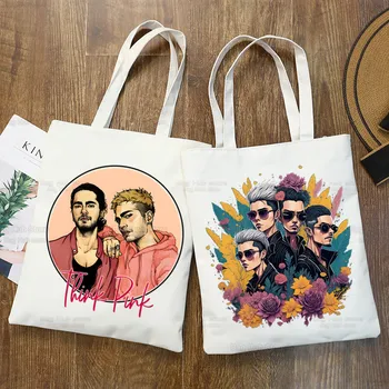 Tokio Hotel Group Music Y2K Rock Чанта За Пазаруване Grocery Клиент Джутовая Чанта За Пазаруване Чанта-Тоут Shoping за Еднократна Употреба Bolsa Compra Sacolas