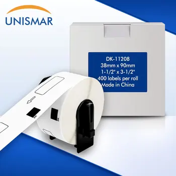 Unismar Labels DK 11208 за принтери Brother QL DK-11208 Щанцоване на Етикети 38x90 мм Адресна Стикер QL-700 QL500 800 Производител на етикети