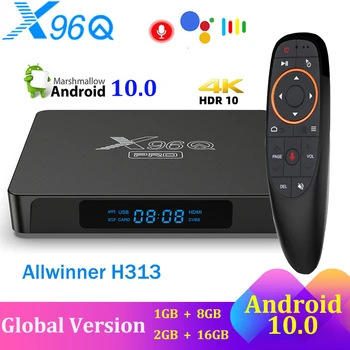 X96Q PRO Smart TV BOX Allwinner H313 Android 1.0 2 GB RAM памет 16 GB ПАМЕТ и Wifi 4K мултимедиен плейър Googl Гласов Асистент телеприставка TVBOX