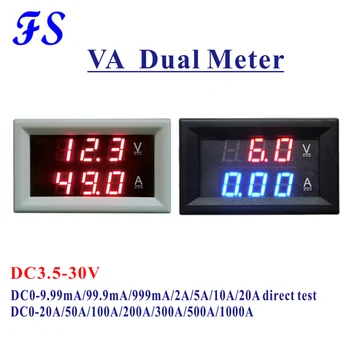 YB27VA led Цифров Измерител на постоянно напрежение и Ток DC 3,5-30V Трехпроводный Панел Метър Ампер-Волтов DC 5A 10А 20А 50A 100A 200A 500A