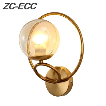 ZC-ECC Модерен през цялата Златисто-черен стенен лампа Nordic Creative LED, Луксозни сутиени, с монтиран на стената лампа за интериора на хола осветителни Тела за спалнята