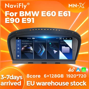 Авто Мултимедиен Плейър NaviFly MN-X За BMW 3 5 6 Серия E60 E61 E62 E63 E90 E91 СМС Система за Безжичен Carplay Android Auto