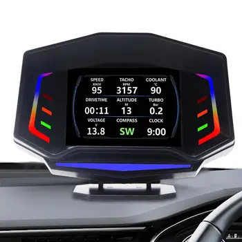 Авто централен дисплей на предното стъкло на HUD Централен дисплей на GPS, Цифров скоростомер, Аларма за превишаване на скоростта Предупреждение за умора при шофиране на предното стъкло