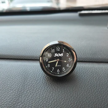 Автомобилни часовници, модифицирано оформяне на интериора на колата, електронни кварцови часовници с логото на Peugeot 306, автомобилни аксесоари