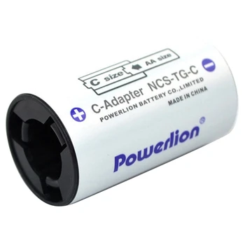 Адаптери за батерии Powerlion размер C, конвертор пистолета подложки размер AA към C, калъф за използване с батарейными елементи тип АА - 4 опаковки
