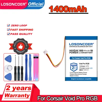 Батерия LOSONCOER 1400 ма за слушалки Corsair Void Pro RGB Батерия За Bluetooth