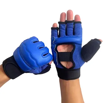 Боксови ръкавици на полпальца от изкуствена кожа за борба ММА ръкавици за кикбоксинга, карате, Муай Тай, спортни ръкавици за тренировки