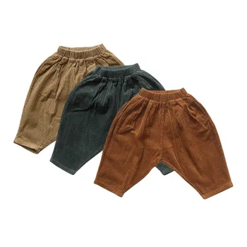 Вельветовые панталони за малки момчета и момичета с еластични едноцветните ежедневните штанами, детски дрехи за момчета на 5 години, B2fitness Sports