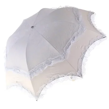 Ветрозащитный Здрав чадър, дамски чадър, Плажен чадър, Уважаеми дантела, Луксозно слънце, Голям дъждобран в стил готик Лолита 