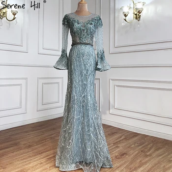 Вечерни рокли Serene Hill Musliim Синята Русалка Рокли 2023 Elegant Beadrd Luxury For Women Party LA71128