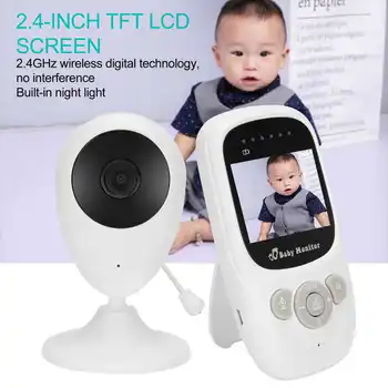 Видеоняня безжична 2,4 G с 2.4-инчов LCD-дисплей, 2-лентов аудиосвязь, камера за наблюдение за нощно виждане, гледане на деца