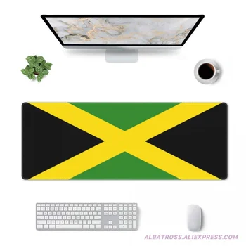 Геймърска подложка за мишка с флага на Ямайка, С Гумени Прошитыми Ръбове, Подложка за мишка от 31,5 