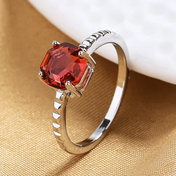 Годежни пръстени с геометричен кръгли червени камъни За жени, Златни, Сребърни Дамски Годежни пръстени с Цирконий, Бижута за сватбени партита, Подаръци