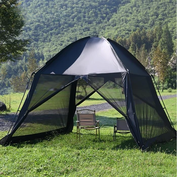 Големи военни палатки, Градинска шатра за къмпинг Black Палата Быстрораскрывающаяся палатка Quartet с москитными мрежи на 3-5 души