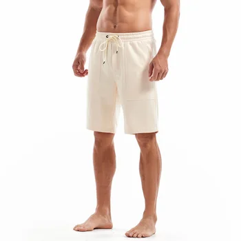 Горещи мъжки модни памучни шорти със средна дължина, с голям джоб, Ежедневни Свободни Обикновена шорти за плаж парти в стил хип-хоп