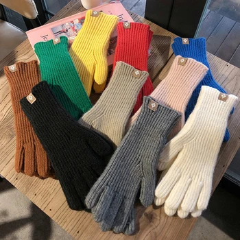 Дамски зимни ръкавици, сладки плюшени топли ръкавици за езда, женски обикновена ръкавици, дамски ръкавици, космати работни Детски зимни ръкавици