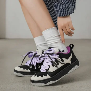 Дамски обувки, мъжки ретро-класически обувки за скейтборд Y2k, улични маратонки в стил хип-хоп, двойка студентски спортни ежедневни дизайнерски обувки