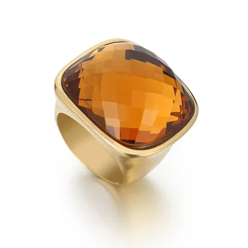 Дамски пръстени от неръждаема стомана златист цвят, цветни квадратни стъклени дамски пръстени, елегантни брачни халки, бижута за партита 2022 г.