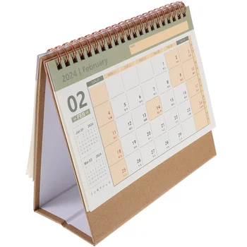Декор настолен календар в 2024 година, Малък стационарен хартиен календар за оформяне на работния плот-2024