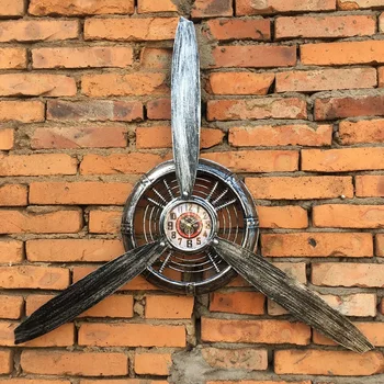 Декоративен метален витлото на самолета Ретро Стенни часовници от ковано желязо за Декорация на стени перка Wall Han