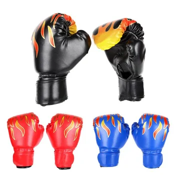 Детски боксови ръкавици от изкуствена кожа с принтом на пламъка, защита за ръцете, аксесоари за фитнес и бокс на Biana