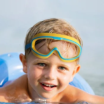 Детски очила за плуване в голяма рамка, устойчив на мъгла, с широк преглед, екипировка за гмуркане, за момчета и момичета, детски очила за басейн