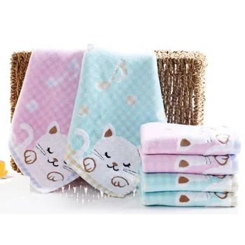 Детски памучни бархатное кърпа с сладък котка, Бебешки кърпи за новородено, Муслиновая кърпа за лице Toallas Toalla Baby Toalla, Скъпа