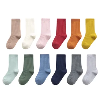 Детски чорапи, обикновена преливащи детски чорапогащи за деца, памучни многоцветни чорапи за момичета, Лот, 1 чифт детски чорапи, бели училище