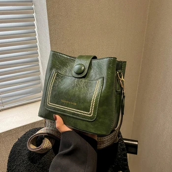 Дизайнерска чанта-торба, чанта през рамо с широк пагон, луксозна дамска чанта