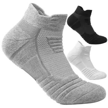 Дишащи спортни къси чорапи Обикновена изолирана мъжки чорапи за джогинг, футбол, баскетбол, еластични спортни чорапи, мъжки чорапи памук