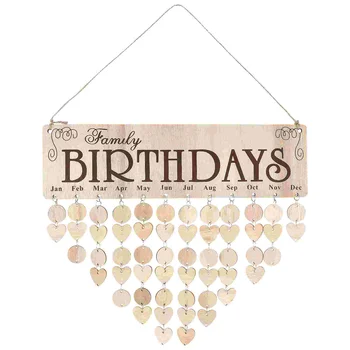 Дъска с напомняне за рожден ден, стенни дъска за домашно календар, декорация за дома, Дървени табели 0