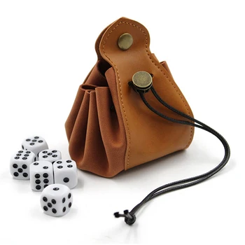 Естествена Кожа DND Чанта За Игра На Зарове Тава 5 Селтик Дизайн Сладко Чанта на съвсем малък за D & D Ролеви Игри, RPG Идеи за Подаръци Портфейл за Монети