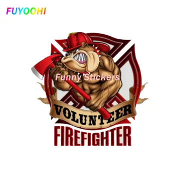Етикети FUYOOHI Play Булдог Доброволец Пожарникар Светоотражающая стикер на колата за прозорци Мотоциклет Къмпинг Броня с Каска PVC Стикер