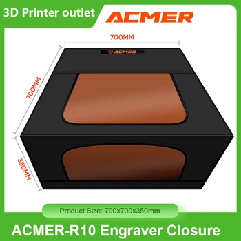 Закопчалка за лазерно гравера ACMER-R10 с вентиляционным дупка, сгъваема защитно покритие, Огнезащитни пыленепроницаемый дымоотвод 700 * 700 * 350 мм