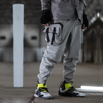 Затеняющая подвижна чанта за краката панталони свободни найлонови techwear градинска облекло ninjawear
