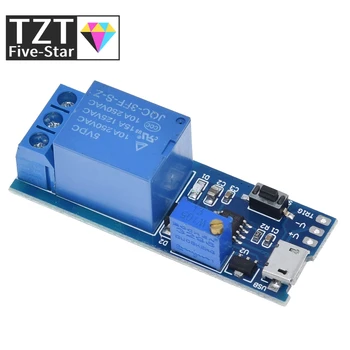 Интелигентна електроника TZT Модул таймер, реле закъснение 5 В-30 Премина забавяне на стартирането на Модул за реле с регулируема мощност Micro USB