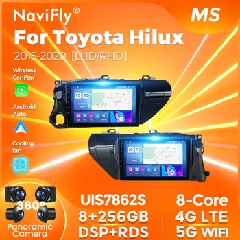 Интелигентна система Android За Toyota Hilux 2015-2020 Автомобилен GPS Мултимедиен плеър Auto Wireless Carplay DSP RDS 2Din All in one