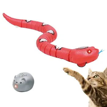 Интелигентни сензорни играчки за котки, Интерактивна Автоматична електронна играчка-змия за котки, играчка за коте, акумулаторна чрез USB За котки, Коте