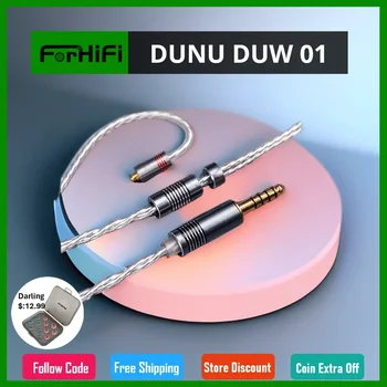 Кабел за слушалки DUNU DUW 01 от высокочистой посребрена бескислородной мед (OFC), Литцевые тел, 2-за контакти (0,78 мм) или MMCX връзка/