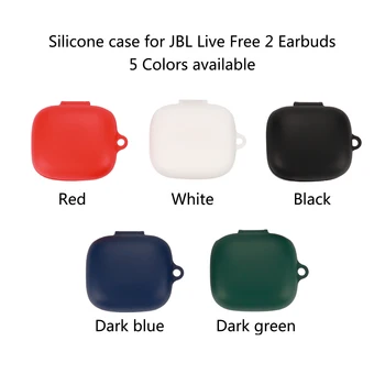 Калъф за JBL Live Free 2, нескользящий силиконов защитен калъф, калъф за безжични Bluetooth слушалки, кутия за зареждане, прахоустойчив калъф