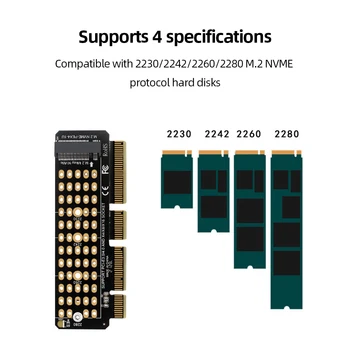 Картата на преобразуване M. 2 NVME в Сащ 2 Mkey PCIeX4 В SFF8643 Карта на адаптера за твърдия диск, Full Speed X4 MKEY PCIe Странично Card Карта за педала на Газта