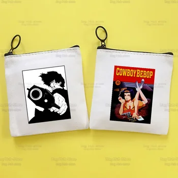 Каубойски Bebop Аниме и Манга Space Спайк Ретро Мини-портфейл, чанта за дреболии, Битови преносими Ключове, чанта за съхранение на карти, чанта с цип 0