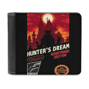 Кожена кесия Hunter'S Dream, мъжки класически черен портфейл, държач за кредитни карти, елегантен мъжки портфейл Bloodborne, Bloodborne Dark Souls