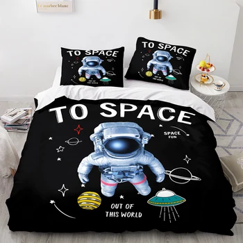 Комплект спално бельо Astronaut Single Twin Full Queen King Size Комплект спално бельо Space Hero за спални тийнейджър Комплекти Пододеяльников 3D Prin twin set