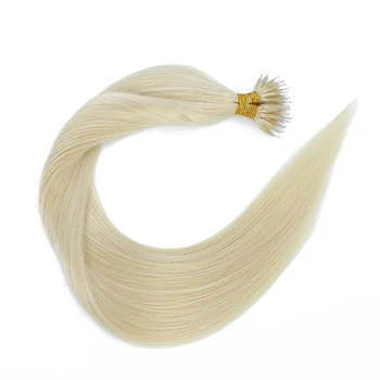 Косата Nano Линк коси, платинена блондинка, косата Nano Loop, човешка коса