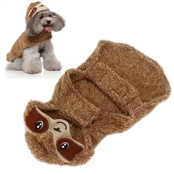 Костюм с качулка, за кучета Сладко забавно топли дрехи за домашни любимци с шапка за малки до средни кучета Коледен cosplay Hallween