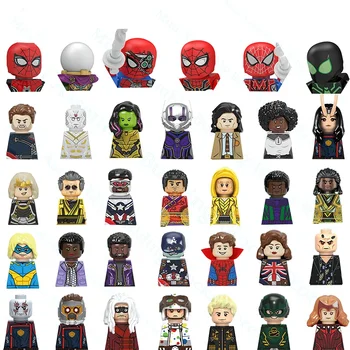 Красиви градивните елементи на Капитан Америка, Човекът-мравка, Оса, Жена-Човек-паяк е Черната Вдовица, Фигурки аниме, модели на супергерои, Детски играчки Мни 1 0