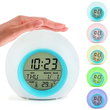 Креативен дизайн на Детски алармен часовник Онлайн сензорно управление Весели и игриви Стилен led будилник С led осветяване, лесен за използване