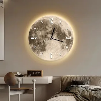 Креативен окачен лампа в скандинавски стил, многофункционални декоративен часовник, новата модерна декоративна живопис и домашно осветление