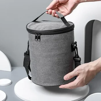 Кръгла изолирано чанта за обяд, изолирано чанта от алуминиево фолио, преносима чанта за bento за работа с ориз, изолирани пакети, Фабричная кутия за лед